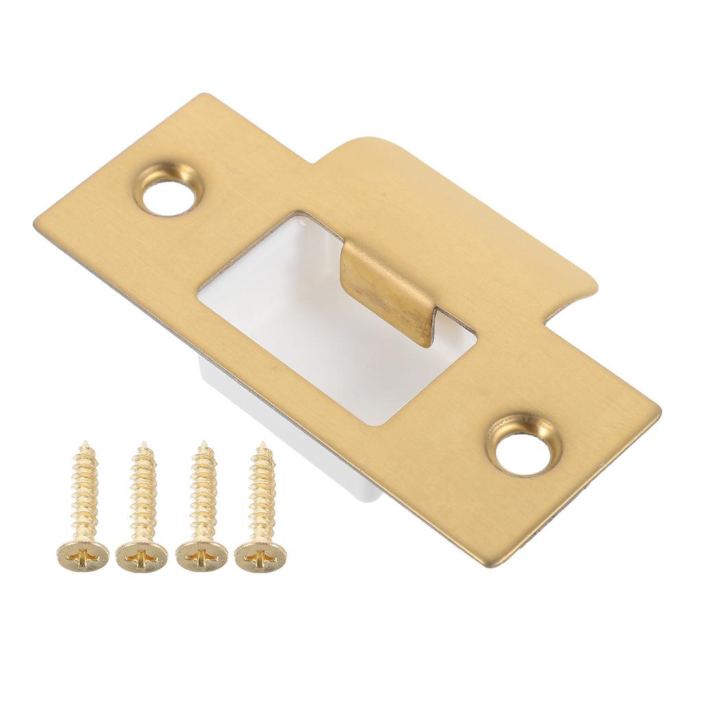 1 set 1 Set Black Metal Lock Tongue Buckle Reinforcement Kit Strike For Wood Deadbolt Cover Door Hole Filler Plate Front Door