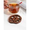 Black Walnut Lotus Root Slices Solid Wood Coaster Creative Mark Insulation Pad Anti Scalding Wooden Teacup Pad