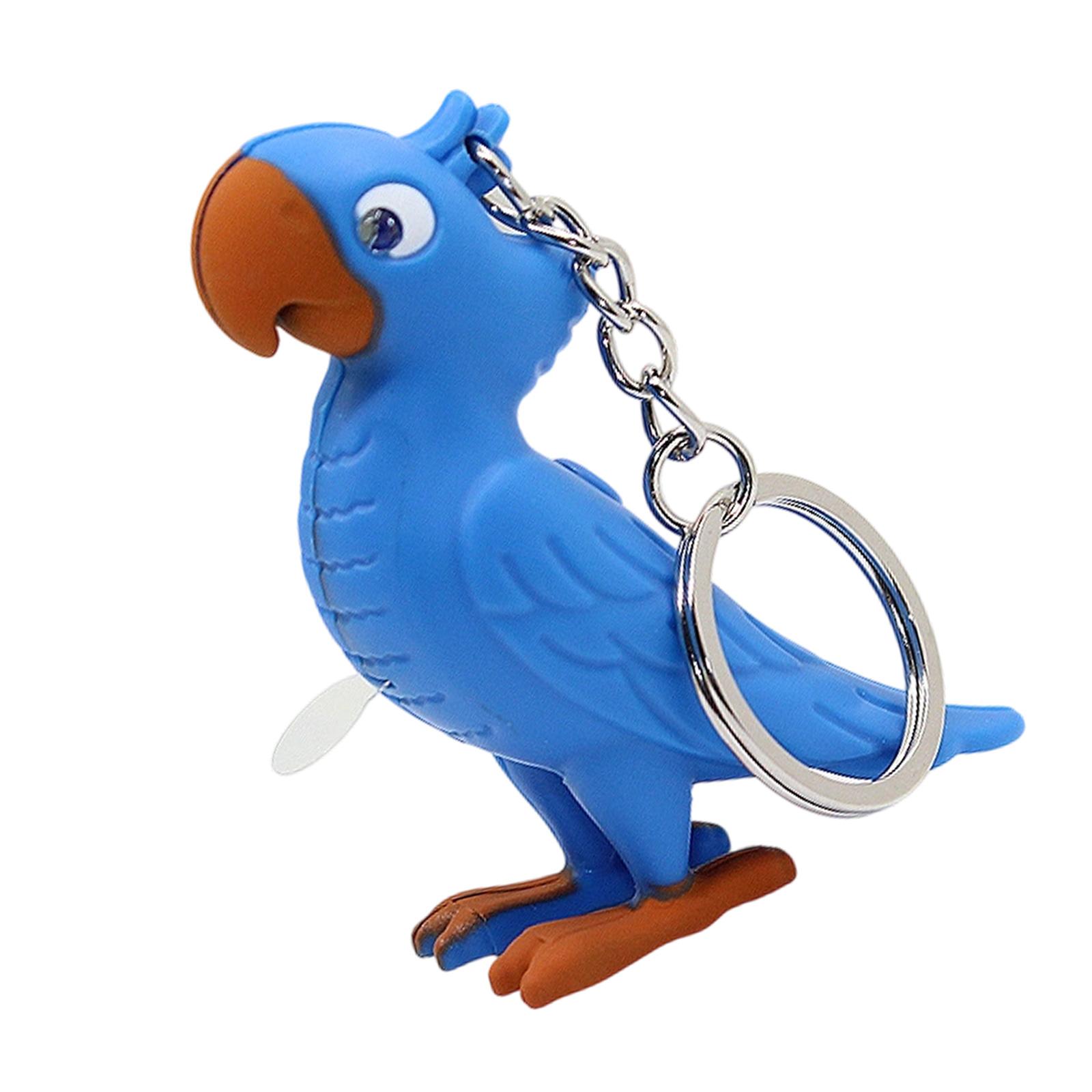 

Брелок-попугай со светодиодной подсветкой и реалистичным звуковым эффектом, креативное украшение для ключей для поиска ключей в ночное время синий