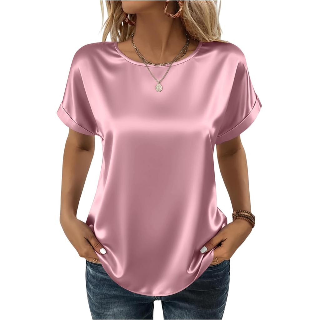 Women's Fashion Casual Round Neck Short Sleeve Shirt