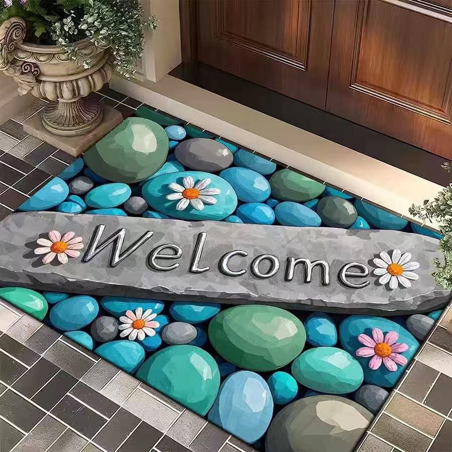 Diatomaceous Earth Water-Absorbent Non-Slip Doormat - American Small Stone Design for Entryways