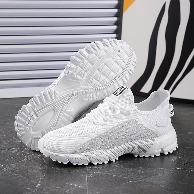 

New spot men s shoes marathon lightweight running shoes men s long-distance running breathable mesh jogging sneakers 46 білий