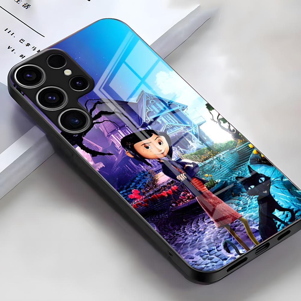 

Anime Hot C-Coraline Phone Case For Samsung S26 S25 Edge Ultra S23 S22 S21 S20 Ultra Plus S24 Fe A54 A53 A25 Glass Cover Samsung S24 Plus