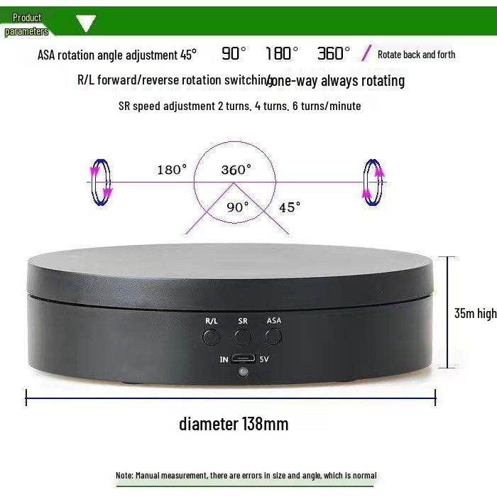 Verstellbarer elektrischer Drehteller für Ausstellung und Live-Streaming