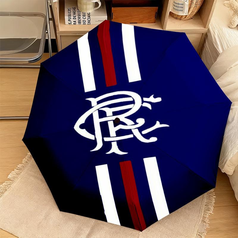 1PC Rangers Fc Crest Automatic Umbrella - Suitable Travel Outdoor Portable Umbrella Birthday Gift Daily Essentials