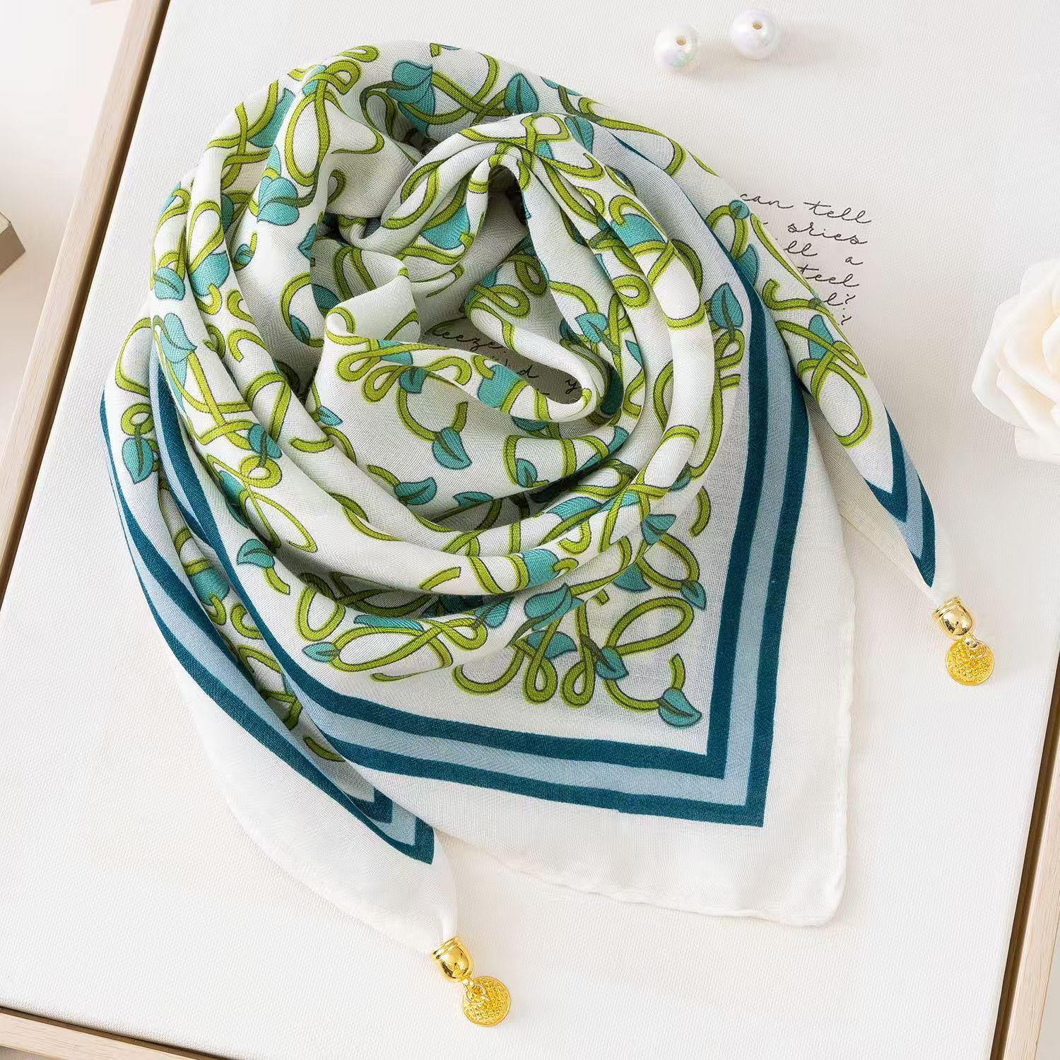 

Шелковый шарф с магнитной застежкой - Квадратный, Модный зимний аксессуар для женщин