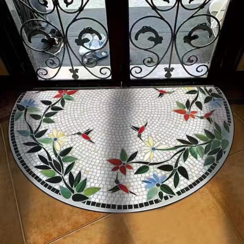 60*90cm 2D Floral Entrance Floor MATS, Anti-slip, Dirt-resistant and Easy-to-maintain Floor MATS Specially Designed for Bathrooms