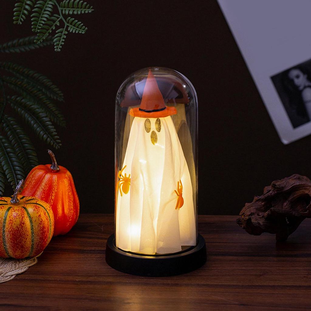 Halloween Ghost Decor Gothic-Style Ghost Decor With LED Light Horror Desktop Ornament Eerie Home Accents For Kitchen Escape Room
