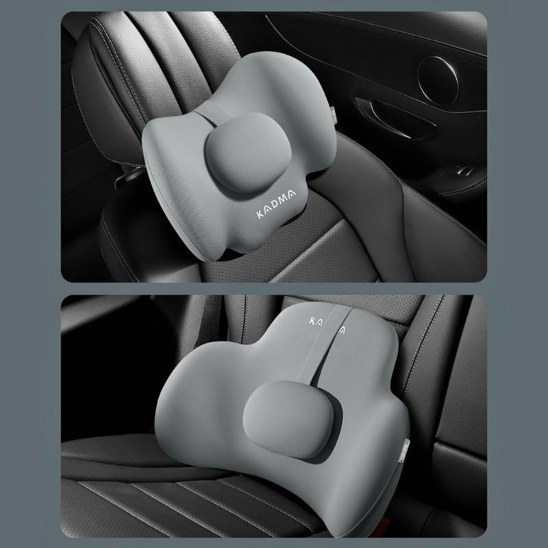 Comfortable Memory Foam Car Seat Headrest/Lumbar Support Adjustable Design Lightweight for Long Drives & Office Work