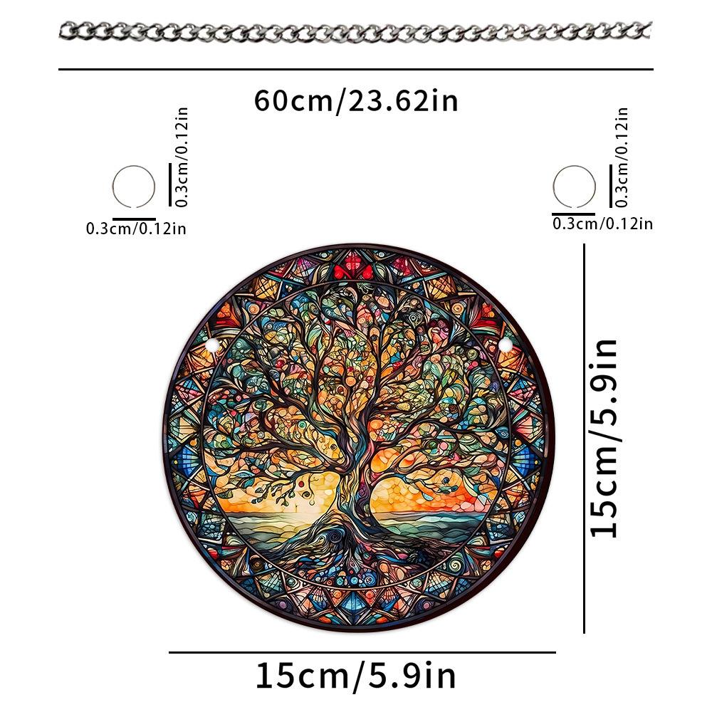 

1pc Tree of Life Turtle Butterfly Dragonfly Acrylic Home Wall Decoration Chain Pendant Pendant 1