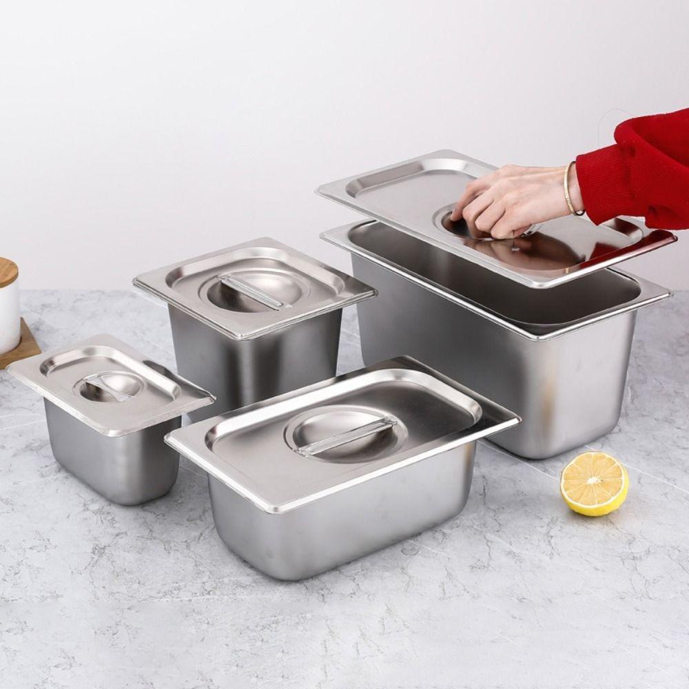 Rust-proof Canteen Food Basin Rectangular Food Preparation Box Durable Food Storage Box  Hotel