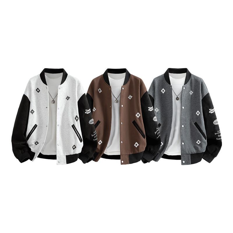 Men Women Letter Graphic College Style Coat Y2k Streetwear Varsity Jacket Long Sleeve Spring Autumn Baseball Jacket