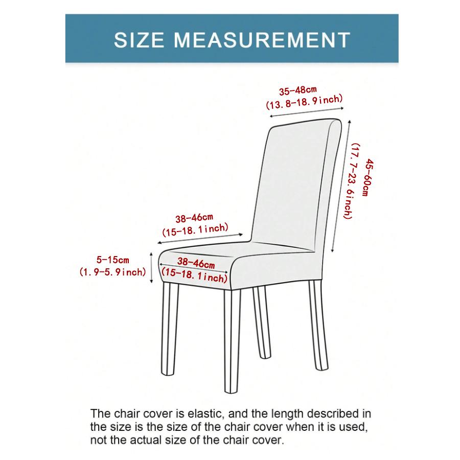 1Pc/2Pcs/4Pcs/6Pcs Waterproof Jacquard Dining Chair Cover Dustproof Elastic Soft Chair Seat Cover Suitable For Dining Room