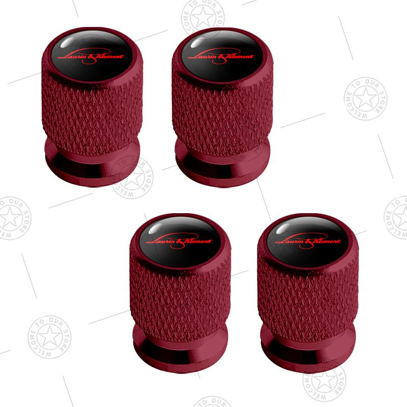 BYCP2 4pcs L&K Logo Car Wheel Tire Valve Caps Air Stem Aluminum Accessories For Skoda Superb Fabia Kodiaq Kamiq Octavia VRS Sport Line