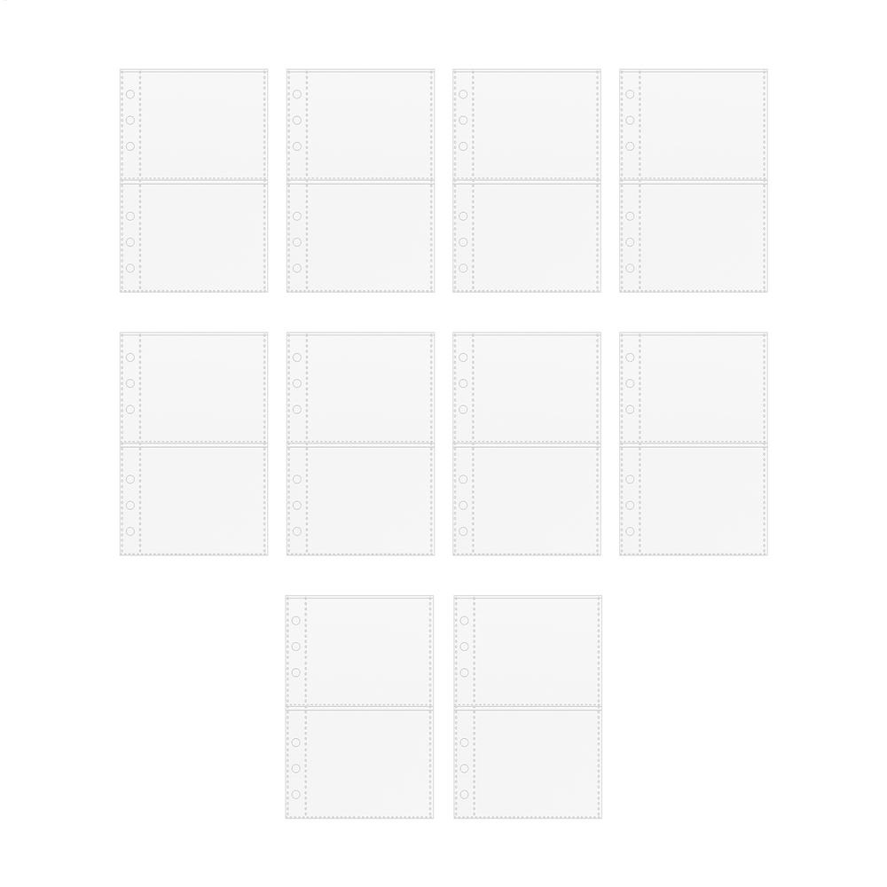 10 шт вкладышей для планера формата А6 прозрачные страницы-заменители для А6-биндеров защитные страницы для 6-кольцевого планера для фотографий открыток 1260₽