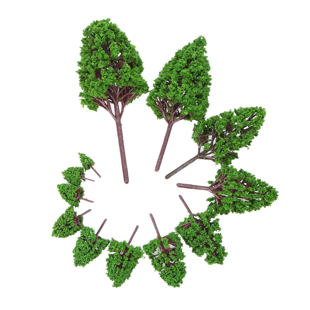 33pcs Mini Plastic Green Trees Scale Architectural Models Train Railways Landscape Scenery Layout Garden Decoration