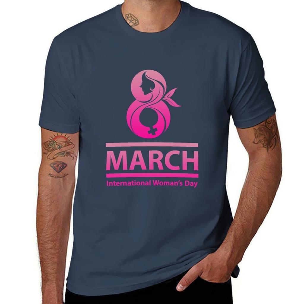 Internationaler Frauentag Weltfrauentag T-Shirt Basic Kurzarm Baumwollmischung T-Shirt