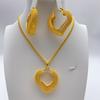 24K Gold Alloy Two-Piece Jewelry Set Indian Dubai Wedding Accessories Sand Gold Twisted Geometric Necklace Earrings for Unisex