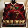 1PC Custom Name Cristiano Ronaldo Patterned Flannel Blanket Suitable For All Seasons for Home Decor Warmth and Comfort Gifts Holiday Present