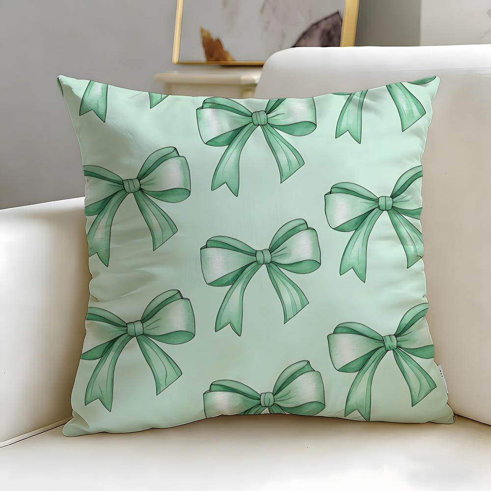 Mint green fresh background Cushion Cover Soft EasyWash Pillow Case Versatile for Couch Bed Travel and Office