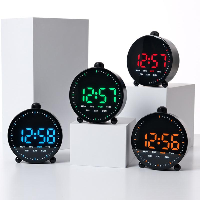 Electronic Bedside Clock With Calendar Timer And Led Display For Home Use