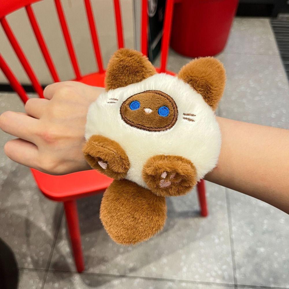 Pink Cat Plush Doll Slap Bracelet Siamese Cat Capybara Plush Wrist Band Home Decor