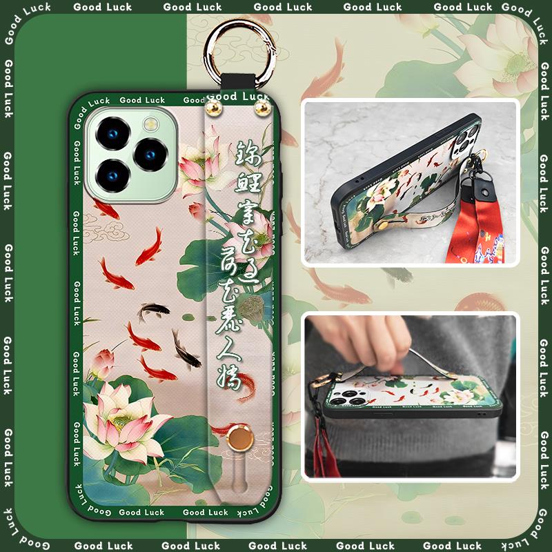 Fashion Elderly lady Phone Case For Oukitel C21 Pro Phone Holder Shockproof Anti-knock Waterproof Wrist Strap Soft case