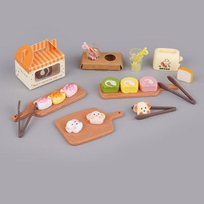 Good-Looking Mini Simulation Small Pastry Tray Resin Small Ornament Accessories Food Play Doll House Children'S Play House Toys