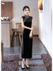 2025 Linxiangman Velvet Cheongsam: Retro Shanghai-Inspired Sleeveless Long Dress