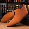 Herren Retro Klassische Chelsea Boots Rinds Wildleder Echtes Leder Herren Mode Knöchel Kurzer Stiefel High-Top Freizeitschuhe für Herren