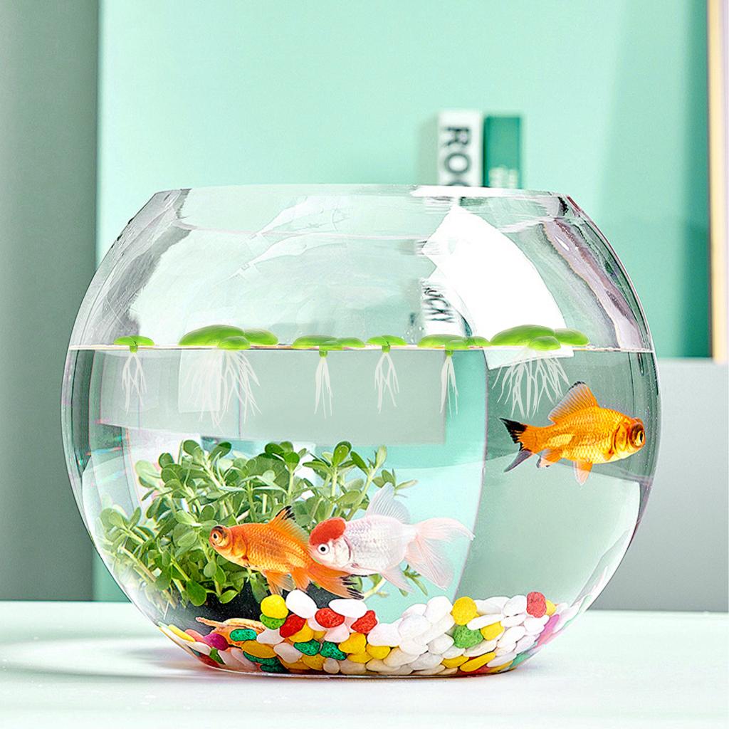 Pack of 2 Realistic Plastic Floating Water Lily Plants for Aquarium Fish Tank Decoration