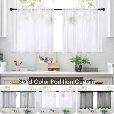 1 Stück Küchenwebung Stufen Tüll Kurz Transparente Vorhänge DIY Netz Voile Drapes Polyester Café Fenster