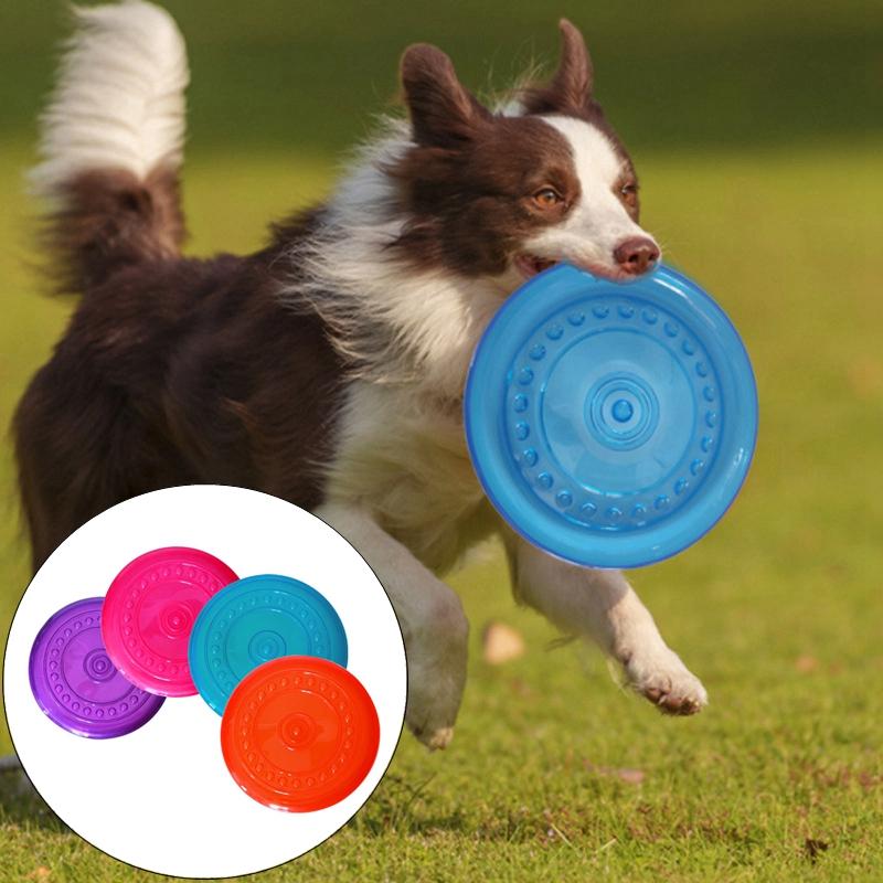 Pet Dog Discs Toy Dog Flying Discs Trainning Puppy Toys Rubber Fetch Flying Disc Training Dogs Chew Teeth Clean TPR Outdoor Pets