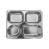 201 Stainless Steel 4-Compartment Deep Divided Meal Tray - 10 Pack
