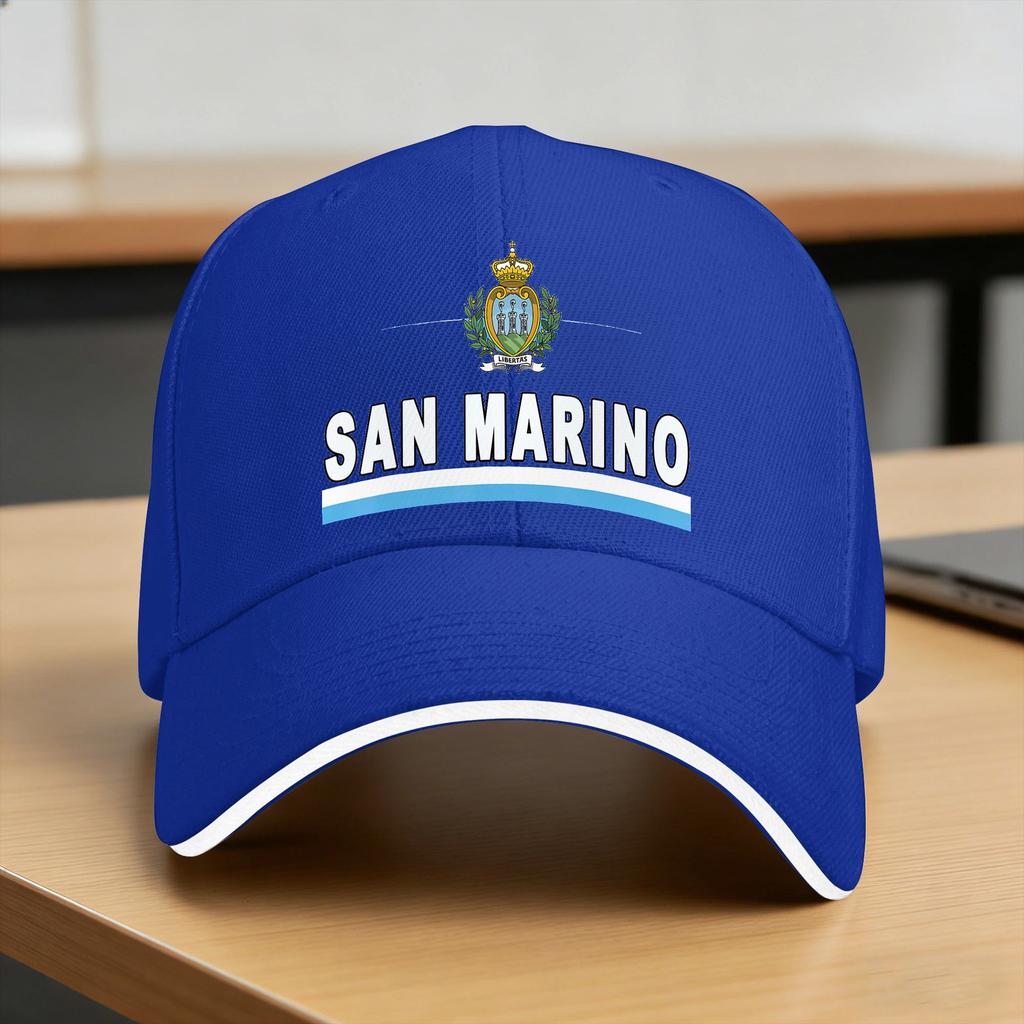 San Marino Flag and Emblem Sporty Baseball Cap  UnisexTeens Print Trucker Hat Fashion Outdoor Sports SunProof Baseball Caps