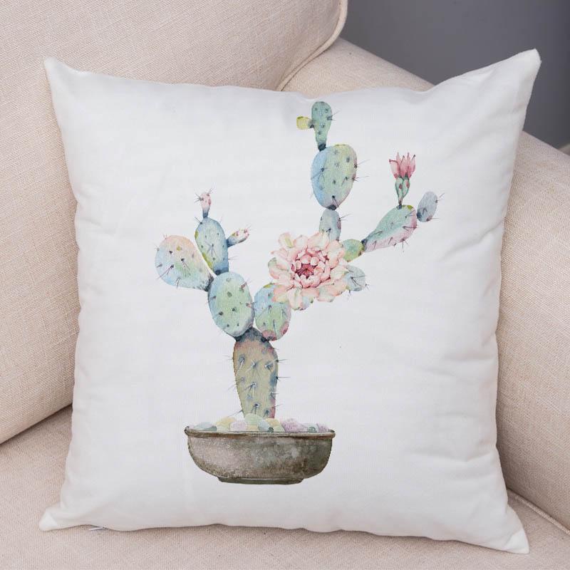 Sofa Zuhause Kissenbezug Aquarell Kaktus Dekorativer Druck Grüne Pflanze Kissen