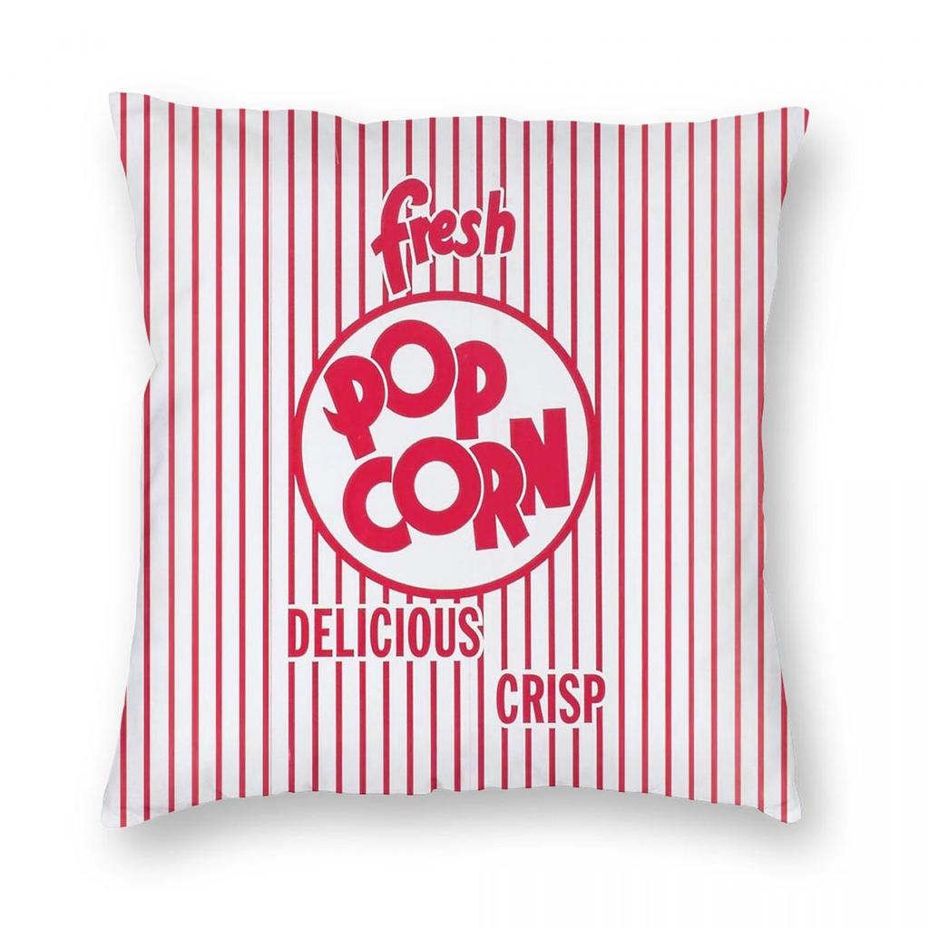 Delicious Crispy Fresh Popcorn Pillowcase Polyester Linen Velvet Printed Zip Decor Car Cushion Case