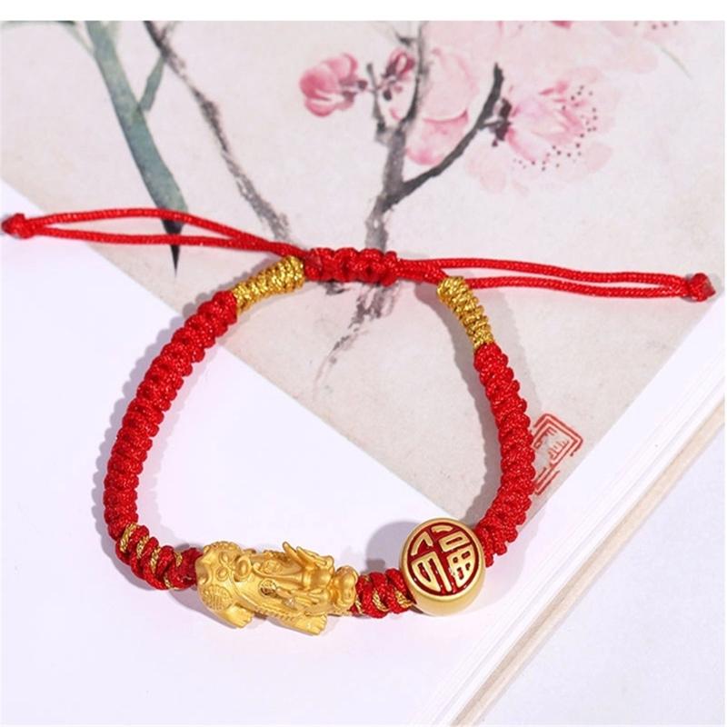 Fashionable Braided Hand Rope Bracelet with Dragon Charm for Men and Women Gifts for New Year and Anniversary
