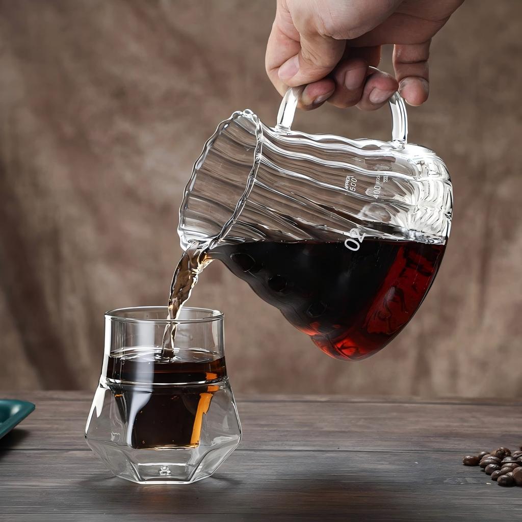 1/2 Stück doppelwandiger Glasbecher mit Hängeohr Espresso-Kaffeebecher, verbrühsicher, für Milch, Brandy, Wein, Teetasse, klares Becher-Set, Trinkgeschirr