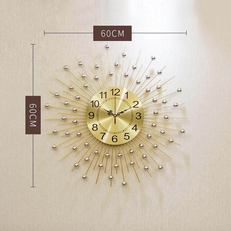 

3d Large Wall Clock Metal Living Room Creative Modern Gold Silent 70X70CM Nordic Luxury Home Loft Horloge Mural Wall Decor SC320 Other