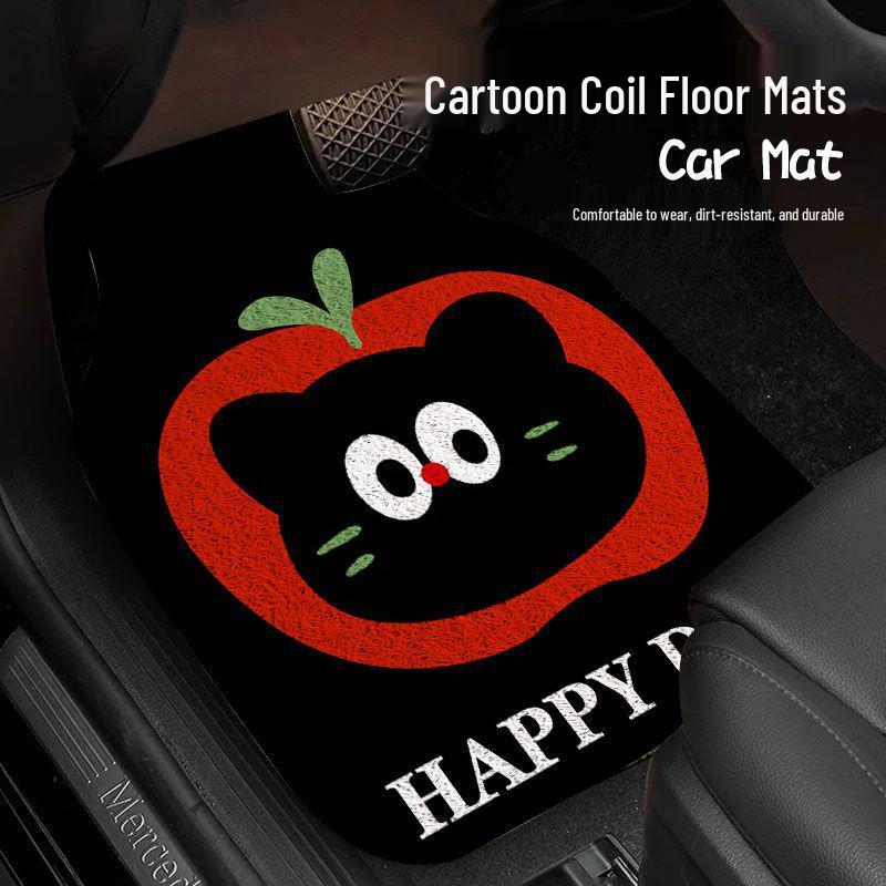 Universal Cartoon Car Interior Foot Mats - Scratch & Wear Resistant Set