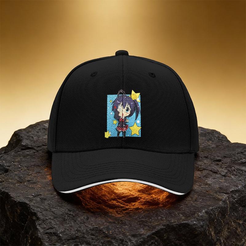 Anime Girl Star Print Hat, Unisex Printed Baseball Cap Sandwich Brim Snapback Sports Cap, Suitable for Daily Commuting a