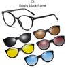 1207 Occhiali da Sole Magnetici a Clip Retro Montatura a Molla Gambe Unisex Occhiali per Miopia Design a Innesto per Uomo Donna