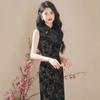 Schwarz ärmellos nationaler Stil neu chinesisch Suzhou lang Cheongsam verbessert jung 1011 neu Damen High-End Sommer