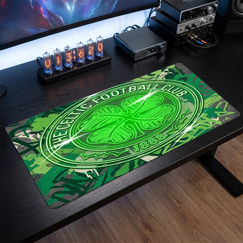 Celtic FC Thema Muster Mauspads, Fußball Logo Design XXL Gaming Schreibtischmatte Rutschfeste Computer-Mauspad