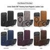 Apple iPhone 17 Pro Max/16/15 Pro Magnetic Flip Leather Case with Stand & Anti-Theft Brush