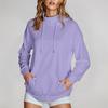 Women's Fashion Casual Long Sleeve Solid Color Hooded Sweatshirt Tops