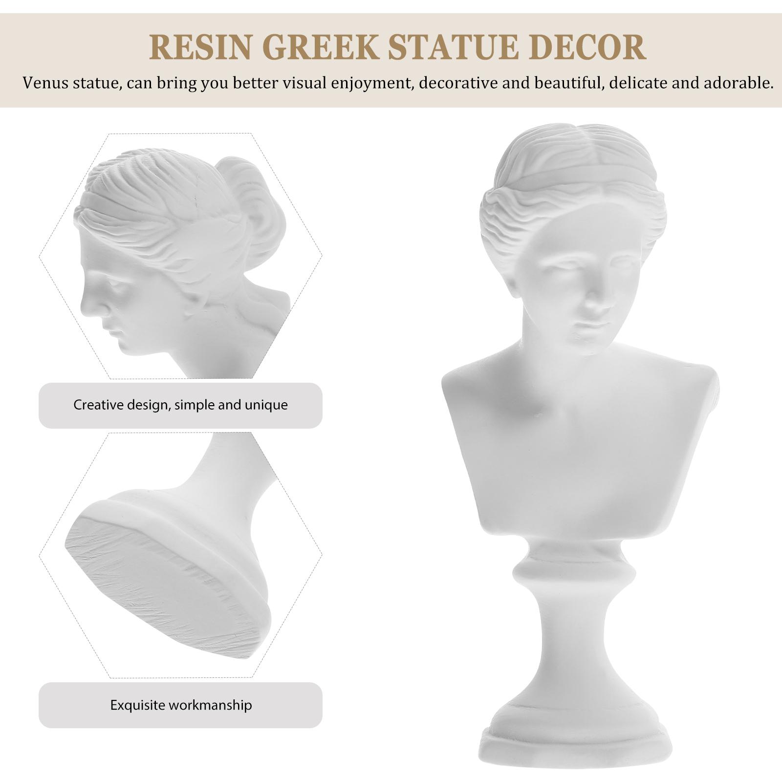 

Statue Bust Resin Mythology Sculpture White Roman Pillars David Artist Figurine Roman 14X3.2X3.2CM