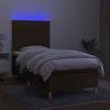 Exclusive House - Slatted Bed Base Mattress and LED Dark Brown 100x200 Cm