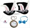 Costum de iepure Domn. Pălărie Albă de Iepure pentru Cosplay Accesorii Set de 5 Piese Set de Accesorii Ecoparty costum bărbat